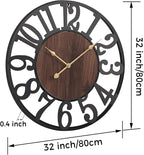 Vantic 32 Inch Large Wall Clock, Arabic Numeral Wood Oversized Wall Clocks - Image 2