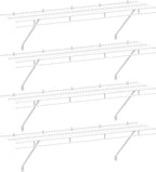 HAUSHOF Closet Shelves Wall Mounted 4-Pack, 4 ft x 12in White Wire Shelving by HAUSHOF
