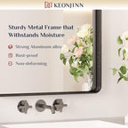 Keonjinn Black Bathroom Mirror for Over Sink, 16 x 20 Inch Rounded Rectangle - Image 7