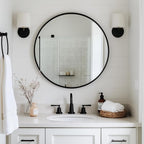 Oruii Black Circle Mirror, 22 inch Round Mirror Metal Frame, Living Room - Image 4