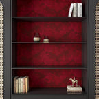 Yenhome 17.7"X118" Dark Red Velvet Wallpaper Vintage Velvet Peel and Stick - Image 5