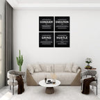 KAWAHONE Grind Hustle Execution Quotes Framed Wall Art, Success Canvas Print - Image 5
