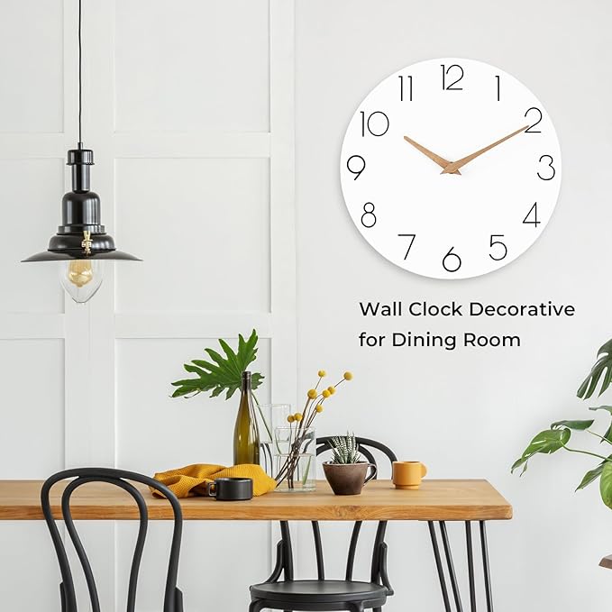 cicininc Wall Clock, 16 Inch Wooden Battery Operated Wall Clocks Silent - Image 8