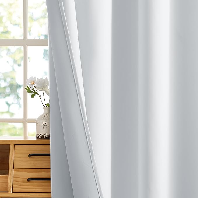 RYB HOME Bedroom Blackout Curtains 72 inches Long, 100% Blackout Thermal - Image 3