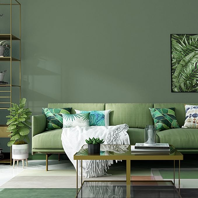 Yancorp 16"x120" Matte Sage Green Peel and Stick Wallpaper Removable Contact - Image 2