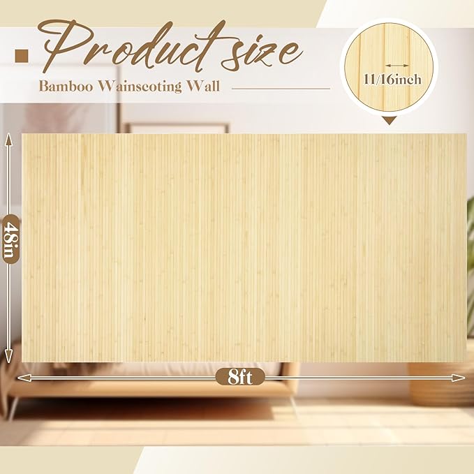 Juexica 3 Pcs Natural Bamboo Wall Panel - Image 2