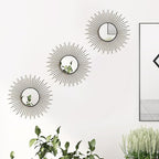 3 Pack Metal Mirrors for Wall Sunburst Wall Mirrors Home Décor Decorative - Image 5