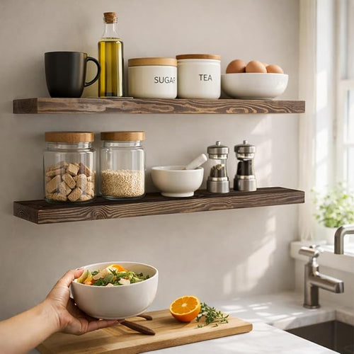 48 Inch Floating Shelves, 8-Inch Deep High-End Solid Wood Floating Shelves - Image 2