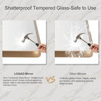 LOAAO 40"X32" Gold Bathroom Mirror, Rounded Rectangle Gold Frame Mirror - Image 7