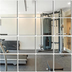 Delma Frameless Mirror Tiles 12"x10"x16 Pcs Wall Mounted, Shatter Resistant by Delma