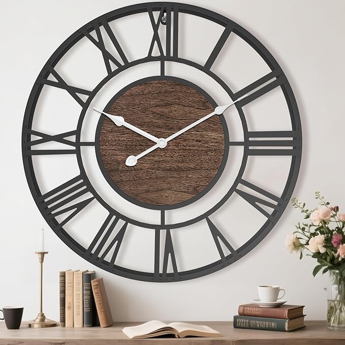 Pytha Sight Large Wall Clock for Lving Room, 16 Inch Modern Industrial by Pytha+Sight