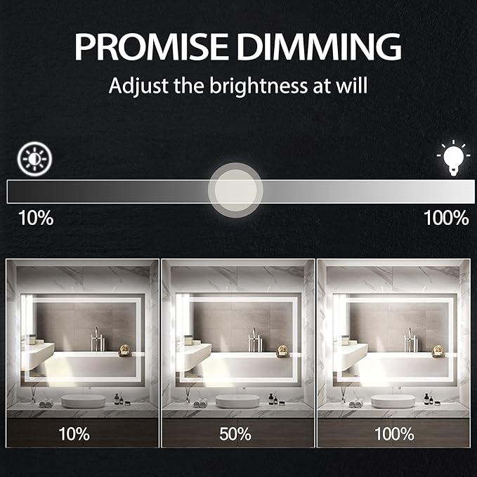 32x24 inch Wall Mounted LED Bathroom Mirror - Image 3