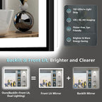 36x36 Black Framed LED Bathroom Mirror - Image 4