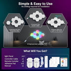 OJQ 12 Pack Hexagon Lights Wall RGB Panel - Image 7