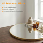 OLIXIS 28 Inch Gold Round Bathroom Wall Mirror, Round Bathroom Mirrors - Image 4