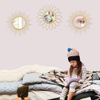 3 Pack Metal Mirrors for Wall Sunburst Wall Mirrors Home Décor Decorative - Image 3