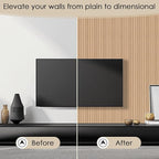 16-Pack 3D Soundproof Slat Wall Panels, Modern Faux Wood Wall Cladding - Image 3