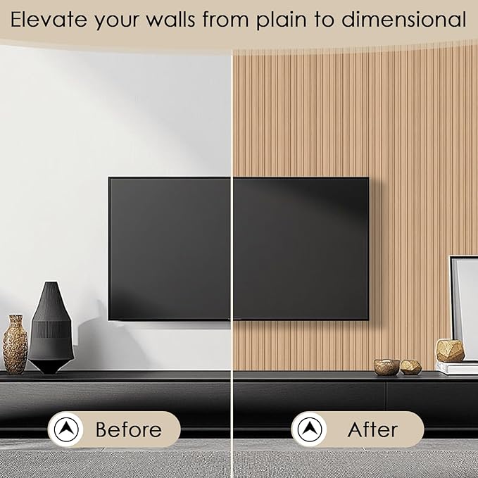 8-Pack 3D Slat Wall Panels — Soundproof Faux Wood Wall Panels - Image 3