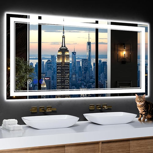 48"x24" LED Bathroom Mirror by INFINIGLASS