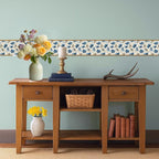 Blue Floral Wall Border 196x4 Inch Peel and Stick Vintage Flower Wallpaper - Image 6