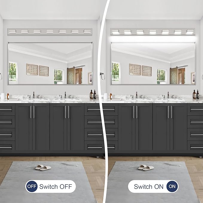 SineRise LED Modern Bathroom Vanity Light Fixtures, Brushed Nickel Modern - Image 6