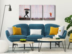 Wieco Art 3 Piece Banksy Famous Canvas Paintings Wall Art Raining day Modern - Image 3