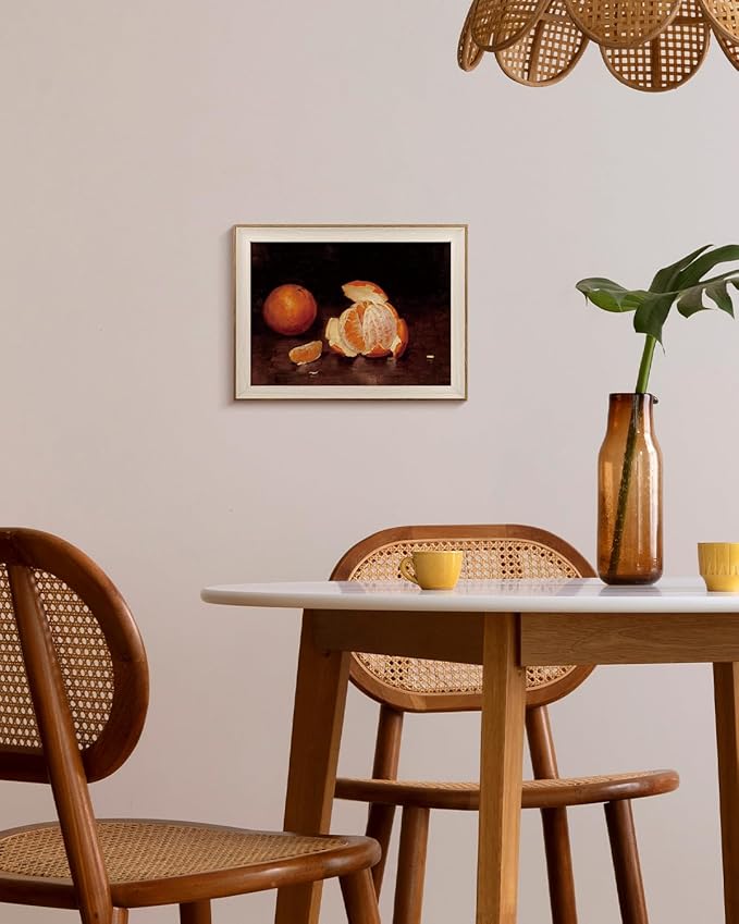 VIYYIEA Framed Wall Art for Living Room, Vintage Home Decor, Fruits Painting - Image 2