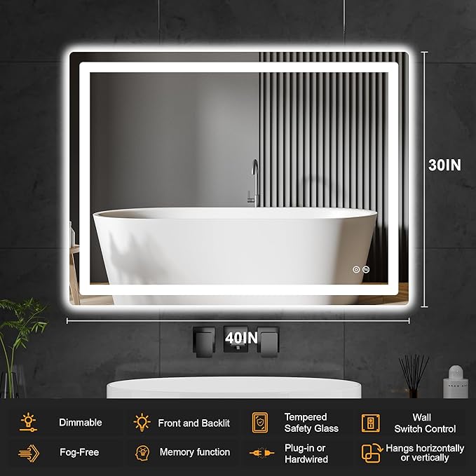 AMOISE LED Bathroom Vanity Mirror - Image 8
