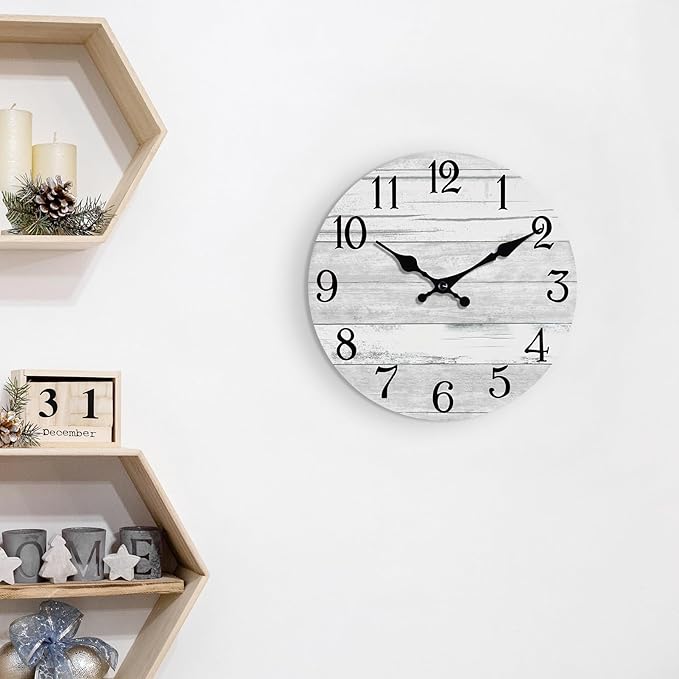 KECYET Wall Clock Battery Operated 8 Inch Gray Silent Non Ticking Country - Image 7