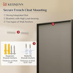 Keonjinn 72" x 36" Large Black Bathroom Vanity Mirror, Brushed Black Framed - Image 7