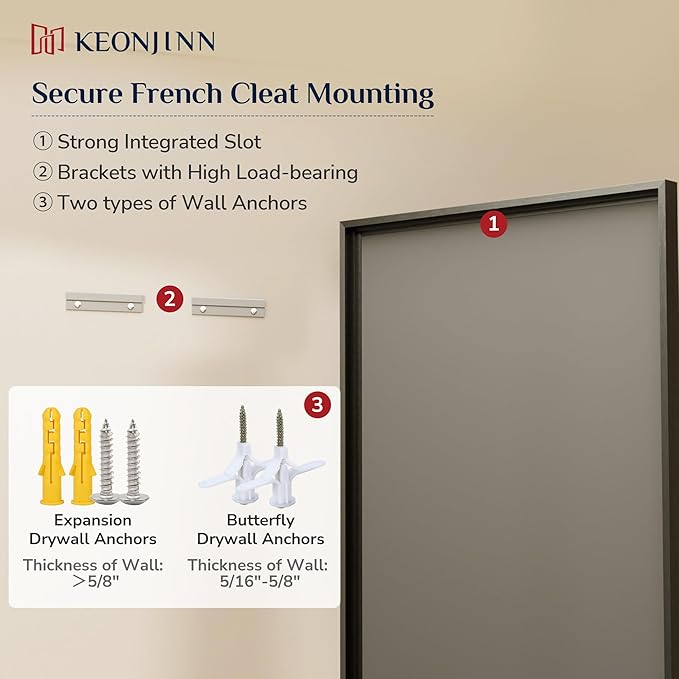 Keonjinn 24" x 36" Black Bathroom Mirror, Brushed Black Framed Mirror - Image 8