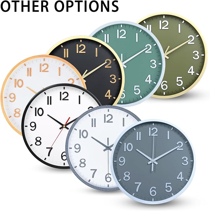 Wall Clocks Battery Operated 10 inch Modern Wall Clock, Silent Non Ticking Wall - Image 6