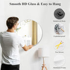 Fabuday Silver Circle Mirror for Wall 20 inch - Image 6