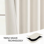 MIULEE Ivory Back Tab Blackout Curtains 90 Inches Long 2 Panels Set - Image 7