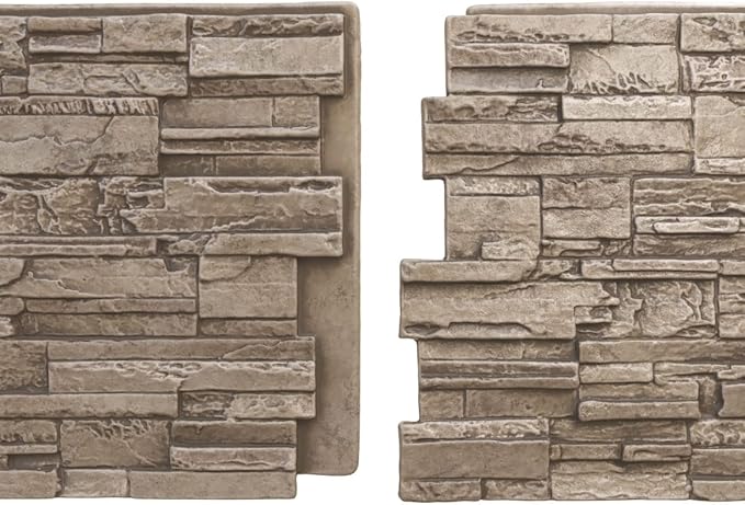 EverStone Cascade Faux Stone Panel, 48 5/8"W x 24 3/4"H x 1 1/4"D, Soft Ash - Image 8