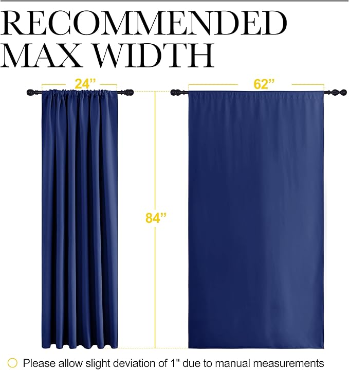 NICETOWN 2 Panels Blackout Curtains, Rod Pocket Thermal Insulated Drapes 84 - Image 6