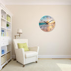 Beach Wall Clock Silent Analog Glass Wall Clocks Battery Operated 16 Inches or - Image 2