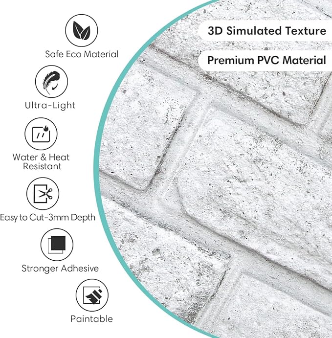 Commomy 3D Brick Peel and Stick - Image 3