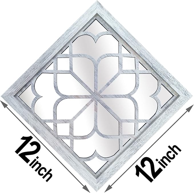 Wocred Set of 4 Mirrors Square Wall Mirror, Gorgeous Rustic Farmhouse Accent - Image 7