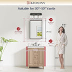 Keonjinn 20 x 30 Inch Brushed Nickel Bathroom Mirrors - Image 7