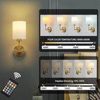 Battery Operated Wall Sconce Set of Two, Wireless Rechargeable Wall Light - Image 5