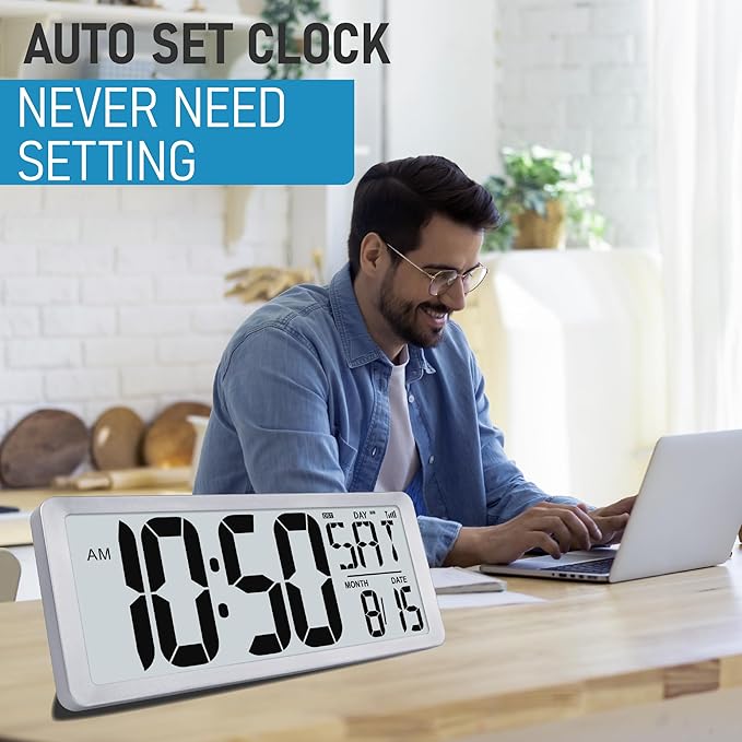 TXL Silver Large Digital Wall Clock - Image 4