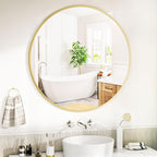 VooBang Round Mirror 23.6" Gold Wall Mounted Circle Mirrors Vanity Mirror - Image 4