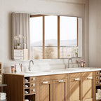 VooBang Bathroom Mirror 30x48 inch, Modern Round Corner Bathroom Vanity Mirror - Image 5