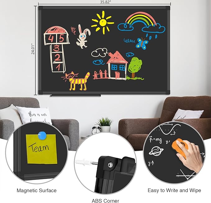 XBoard Magnetic Chalkboard Blackboard 36 x 24, Chalkboard Signs - Image 3