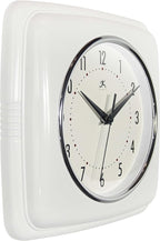 Infinity Instruments Retro – 9-Inch Square Silent Non-Ticking Mid-Century - Image 2