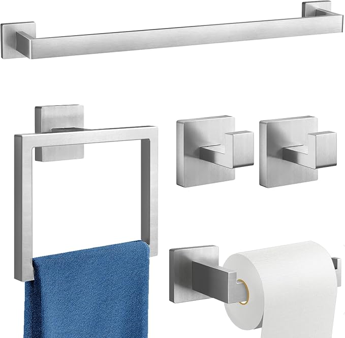 Gypie 24-Inch Extended Towel Bar Set Wall Mounted, Bathroom Accessory Set by GypieHouseware