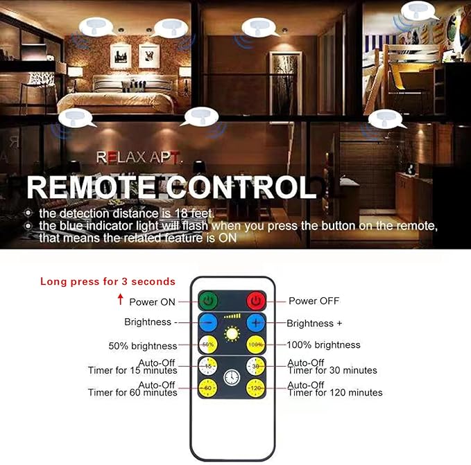 HAMVIDNE Wireless LED Spotlight, Battery Operated Picture Lights, Indoor Uplight - Image 7