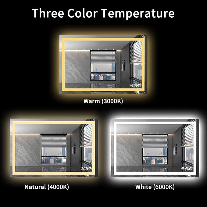 LOAAO 48X32 LED Bathroom Mirror - Image 6