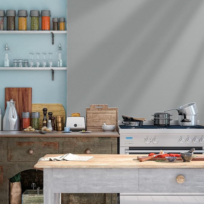 Yancorp 16"x394" Matte Gray Contact Papaer Peel and Stick Wallpaper Vinyl Wrap - Image 4